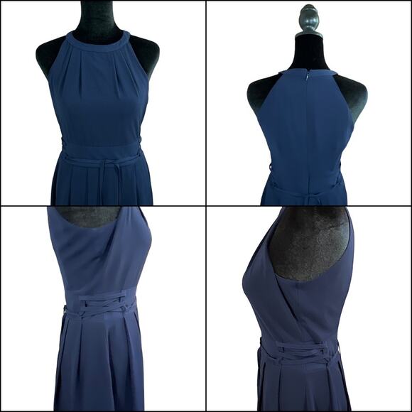 Kensie Sleeveless Short Fit & Flare Corset Dress Navy Blue Size 2 - Picture 3 of 11